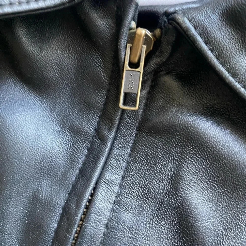 Vintage Leather Jacket Men’s XL R&R Casuals 100% Leather Black Zip - Picture 5 of 7